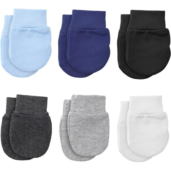 6 Pairs Newborn Baby Mittens Infant Toddler Gloves Cotton Soft Anti-Scratch Mittens Gloves for 0-6 Months Baby Girls Boys