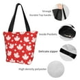 thumbnail image 6 of Easygdp Maple Leaves Stylish Canvas Handbag Shoulder Tote Bag, Shopping Bag with Zip, Suitable for Buying Groceries, Office, Fitness, 6 of 9