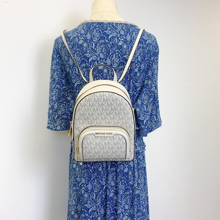 Michael Kors Jaycee Mini XS Light Cream PVC Small Bookbag with Zip Pocket Walmart