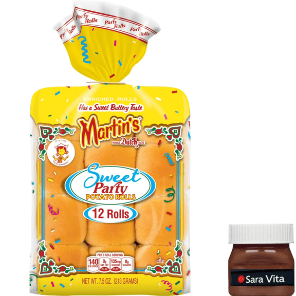Martins Sweet Party Potato Rolls, Fresh Mini Dinner Rolls, 2" Buns