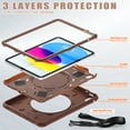 thumbnail image 3 of Dteck Case for iPad 11-inch (A16) 2025 /iPad 10th Generation 10.9 inch 2022,Heavy Duty Silicone + PC Case Shockproof Handle Grip Kickstand Cover with Shouldler Strap for iPad 10th/11th Gen,Chocolate, 3 of 9