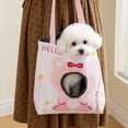 thumbnail image 4 of Portable Cat Carrier Tote Bag, Pink Cat Canvas Pet Shoulder Bag with Peek Hole for Cats Small Dogs, 4 of 4