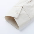 thumbnail image 4 of Gvdentm White Dress Shirt for Men Solid Plain Roll-Up Sleeve Summer Beach Shirts for Gentleman Beige,XL, 4 of 6