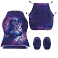 thumbnail image 4 of Whosucclay Wolf Galaxy Butterfly Print Gaming Chair Cover, Office Chair Cover with Zipper, Stretch Anti-dust Universal, Removable High Back Computer Seat Protector for Pets, 4 of 8