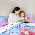 thumbnail image 6 of Manfei Teens Mermaid Princess Bedding Comforter Set, Dreamy Fairy Tale Twin Comforter Sets, Marine Glitter Fish Scale Reversible Bedding Set, Microfiber Bedroom Decor, 2-Piece, 6 of 9