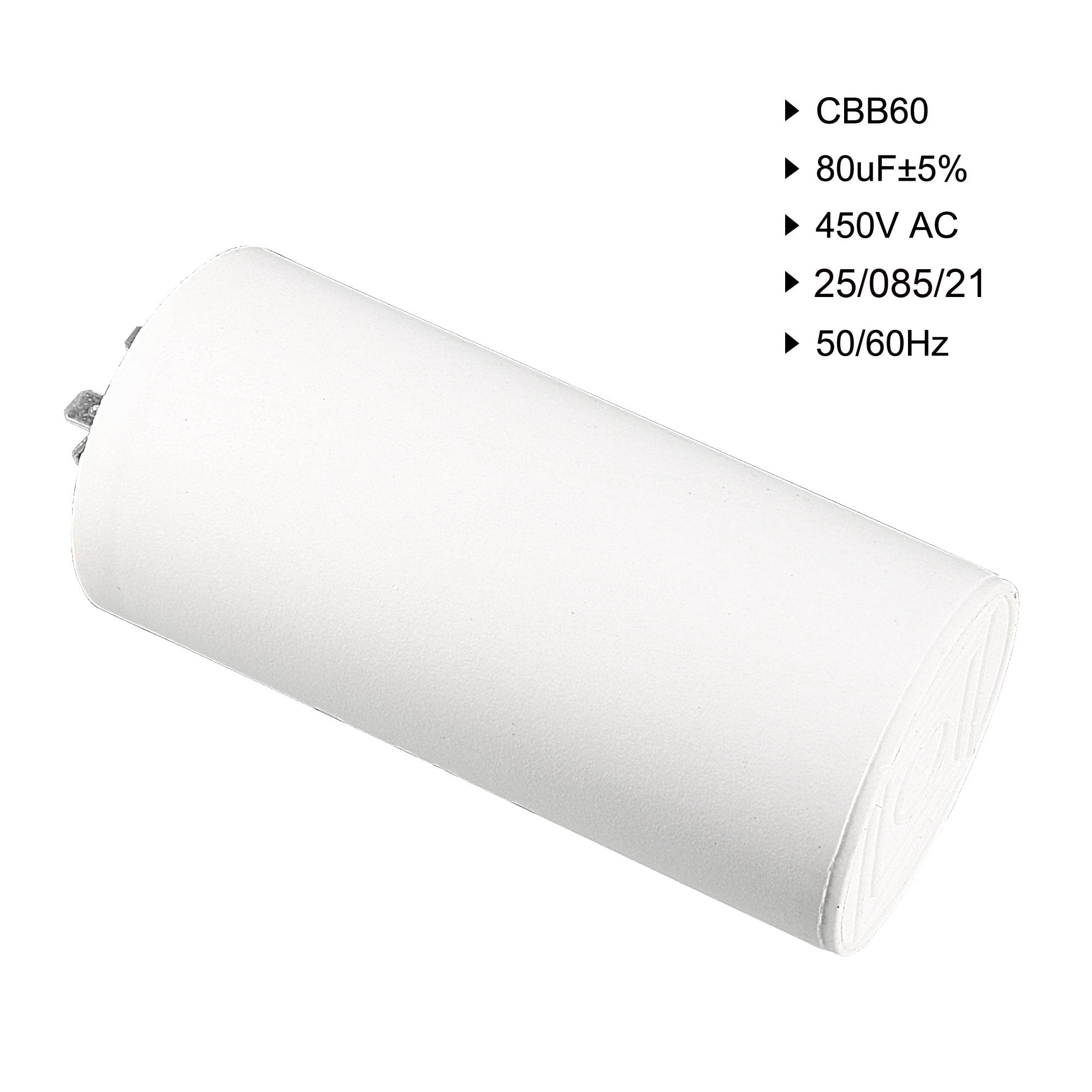 Uxcell 115x55mm 80uF 450V AC 50/60Hz Double Insert CBB60 Run Capacitor