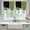 thumbnail image 4 of Sage Green Black Tie Up Curtains for Windows, Adjustable Balloon Window Shades, Farmhouse Striped Modern Abstract Art Kitchen Window Treatments Adjustable Roll Up Curtain for Basement/Nursery 52"x45", 4 of 8