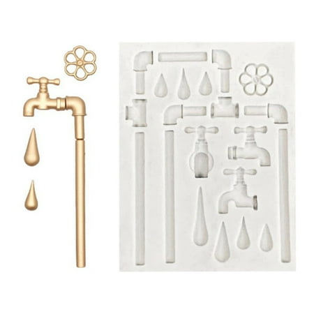 

GENEMA Water-tap Fondant Mold Silicone Chocolate Candy Mold Cupcake Baking Tool Durable
