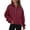 AE06_Wine, variant on Resicozy Women Cropped Raglan Half Zip Hoodie Long Sleeve Pullover Slim Casual Street Fall Sweatshirts with Pockets White XL