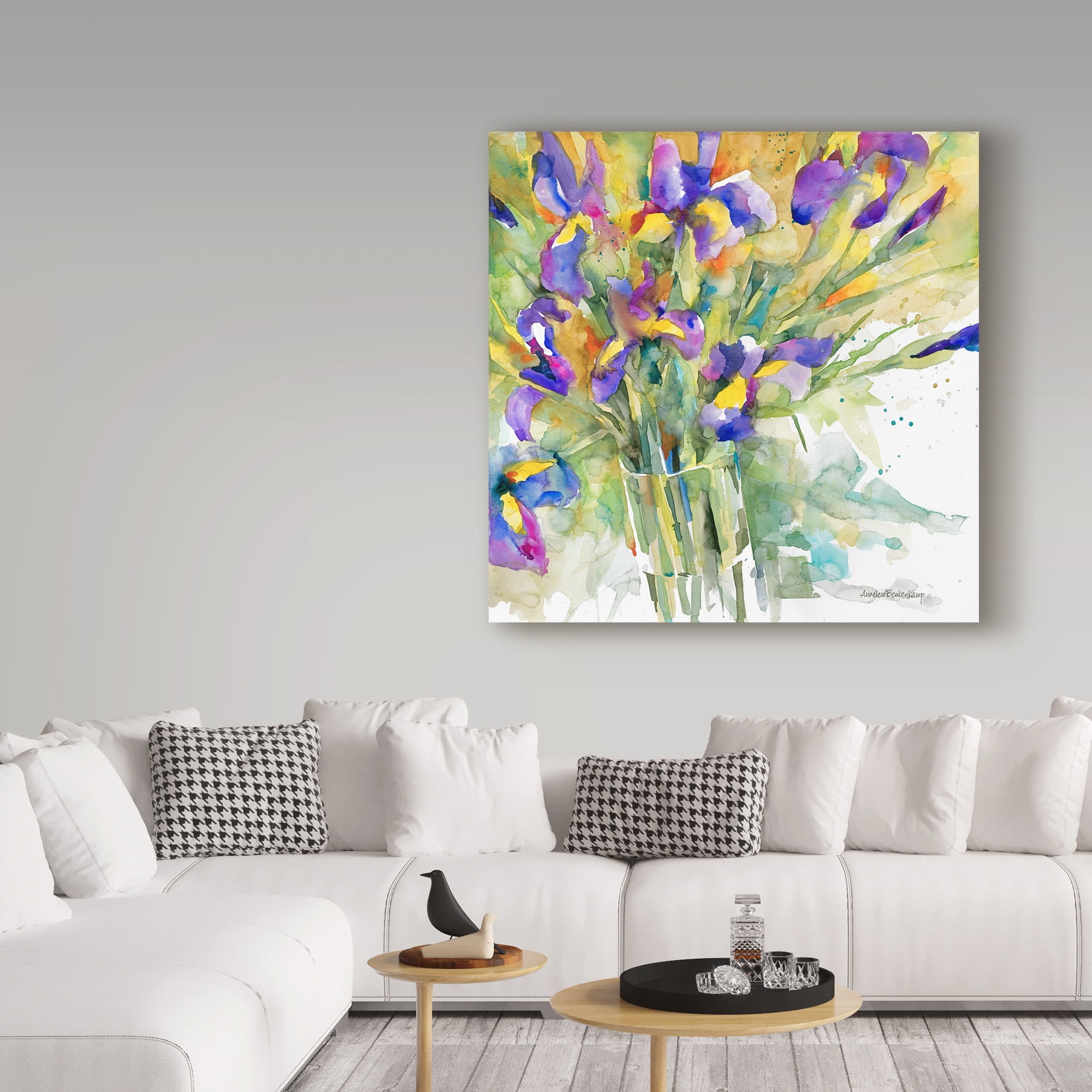 Trademark Fine Art 'Fiesta Purple Yellow' Canvas Art by Annelein Beukenkamp