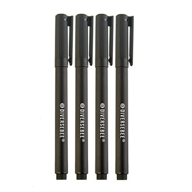 Plumillas punta fina DIVERSEBEE, 4 marcadores secado rápido, plumas Biblia, suministros arte, bolígrafos notas, fineliners negros, marcadores planificadores y cuadernos