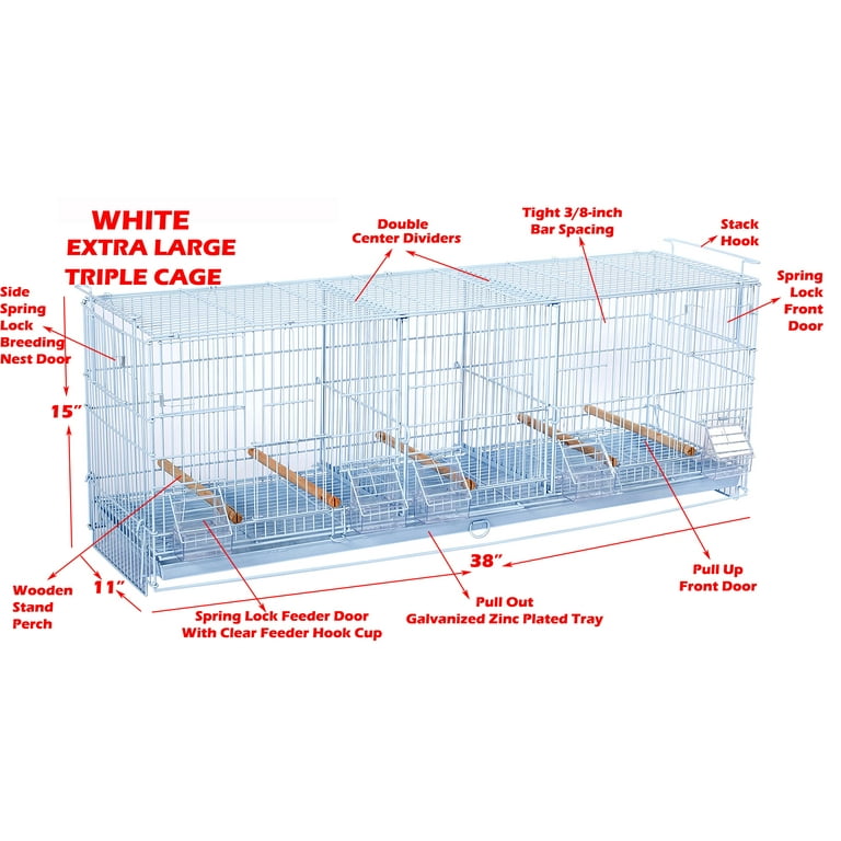 EXTRA LARGE Deluxe Stackable Combo-2 Triple Lock Breeding Bird