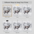 thumbnail image 2 of PixonSign Adhesive Wall Art Snowy Winter Frost Deer Posters, Set of 4 Forest Nature Wilderness Landscape Illustrations Wall Decor, Flowers Banquet Canvas Prints for Home Decor - 8"x10", 2 of 5