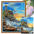 thumbnail image 1 of Hilo Algodón Bordado Punto Cruz Impreso 16CT Faro Marino 45x60cm, 1 of 9