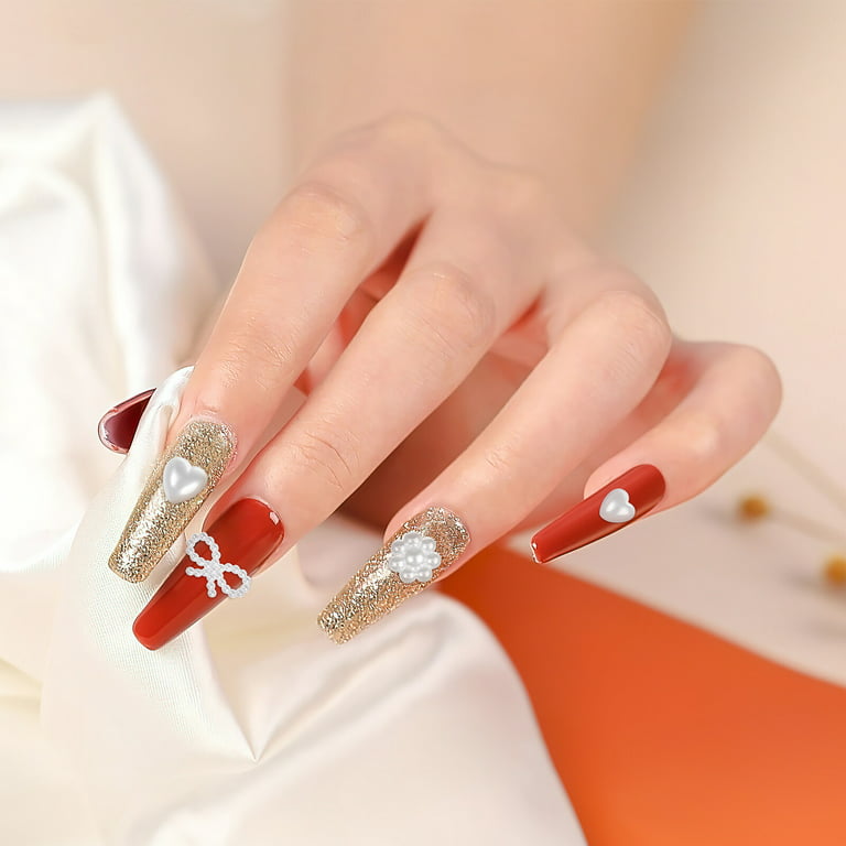 1 Box of Creative Nail Art Pearls DIY Artificial Pearl Manicure Ornaments  Fake Nails Charms 