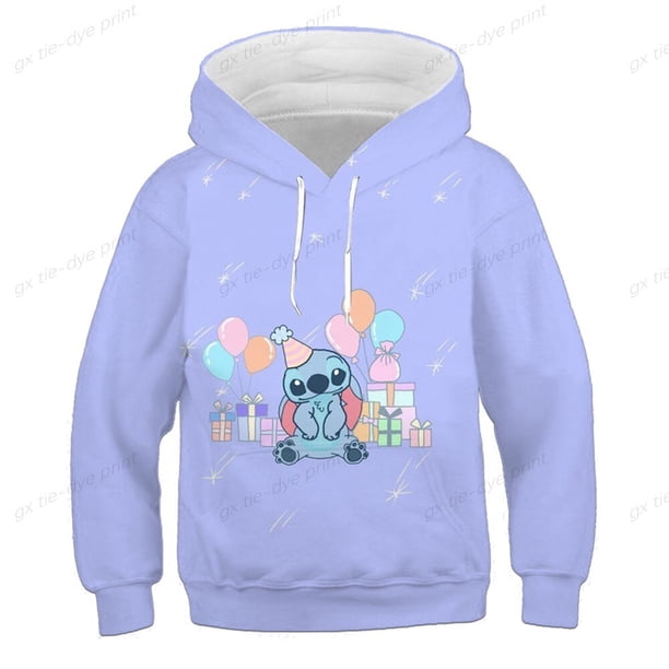 Disney Stitch dibujos animados 3d impresión Kawaii niños niñas suelta Sudadera con capucha niños dibujos animados tendencia calle nueva primavera y otoño 100 heqiyong CONDUJO