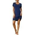 thumbnail image 1 of INSPIRE CHIC Camisón de Mujer de Manga Corta con Volantes, Vestido de Noche, Ropa de Casa, Camisones Talla S Azul, 1 of 6