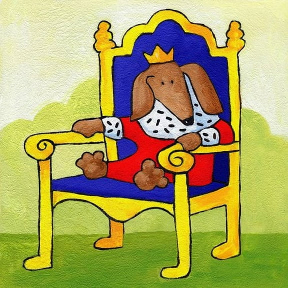 Marmont Hill "Give a Dog a Throne" by Janet Nelson Painting Print on Wrapped Canvas