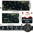 thumbnail image 2 of Merry Christmas Kitchen Mats Set of 2 Xmas Pine Branches Leaves Bells Snowflake Winter Christmas Decor Low-Profile Christmas Kitchen Rugs for Floor, 17x30 and 17x47 Inches, 2 of 6