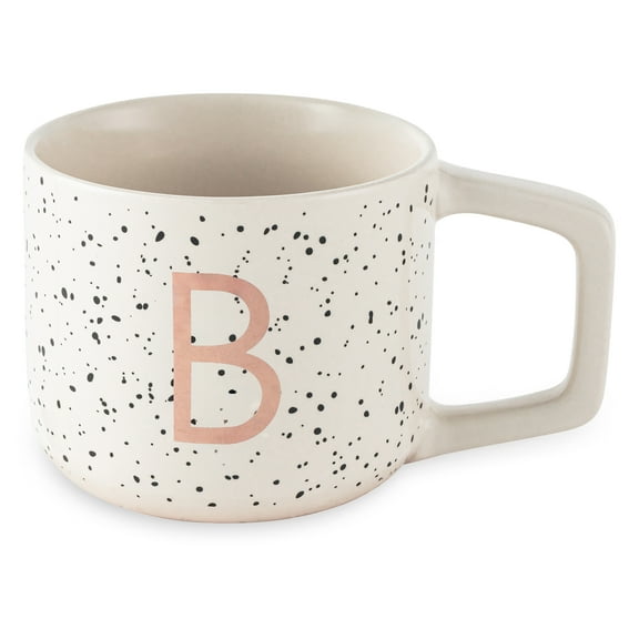 Thyme & Table 13.5 fl oz Monogram B White Speckled Stoneware Mug