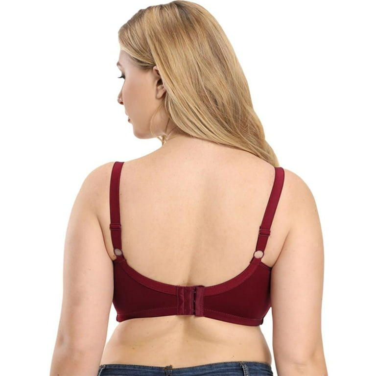 Women's Full Figure Plus Size Push Up MagicLift Original Wirefree Support  Bra, Wine Red 40B Cup 