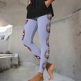 thumbnail image 5 of Pants for Women Christmas Print Leggings Sports Fitness Pants Solid Colored Casual Tight Fitting Yoga Pants Stretch Leggings,Womens Pants Light Blue S, 5 of 6