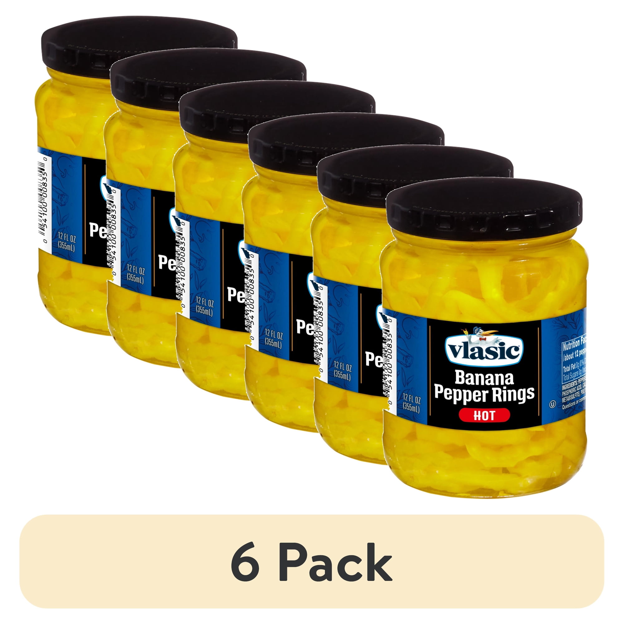 (6 pack) Vlasic Hot Banana Pepper Rings, 12 fl. oz.