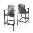 thumbnail image 1 of Malibu Tabourets de Bar en Bois Gris Foncé Adirondack (Ensemble de 2), 1 of 28