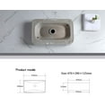 thumbnail image 2 of FELICON Rectangular Vessel White Porcelain Ceramic Bathroom Sink, 470 * 290 * 125mm (18.5 * 11.4 * 4.9 in), 2 of 8