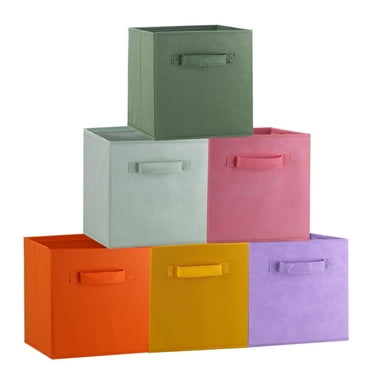 Storage Cubes, 11 Inch Cube Storage Bins for Organizing, Nonwoven Storage Cubes with Handles (Set of 6), Foldable Cube Storage Organizer for Arrangement and Sorting.