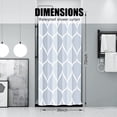 thumbnail image 4 of Light Blue Geometric Stall Short Shower Curtain,Waterproof Design and Polyester,Quick-Drying,Weighted Hem,Small Shower Curtains Set for Bathroom W 36 x H 72,Durable and Washable with 8 Hooks, 4 of 5