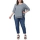 thumbnail image 2 of Blusas Casuales de Manga Corta de Encaje de Talla Grande para Mujeres Agnes Orinda, Cuello Redondo, 1X Gris Claro, 2 of 6