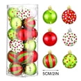 thumbnail image 3 of Xihbxyly 24 Adornos Navideños, Bolas de Plástico Irrompibles, Bastones de Caramelo con Remolinos Brillantes, Adornos para Árbol de Navidad En Rojo, Verde y Blanco, Decoración para Fiestas, Tamaño de, 3 of 7