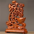 thumbnail image 4 of Rosewood carving, "May All Things Prosper" ornament, Chinese style home living room decoration, handicraft, suitable for business openings, housewarming gifts., 4 of 4