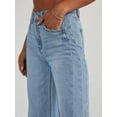 thumbnail image 3 of Women'S Wide Leg Jeans High Waisted Strechy Raw Hem Pants Light Blue XL, 3 of 5