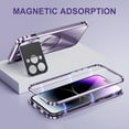 thumbnail image 3 of Dteck Magnetic for iPhone 14 Case with Stand, MagSafe Compatible Case with Camera Cover, Metal Aluminum Alloy Bumper Magnetic Case with Safety Lock,Black, 3 of 7