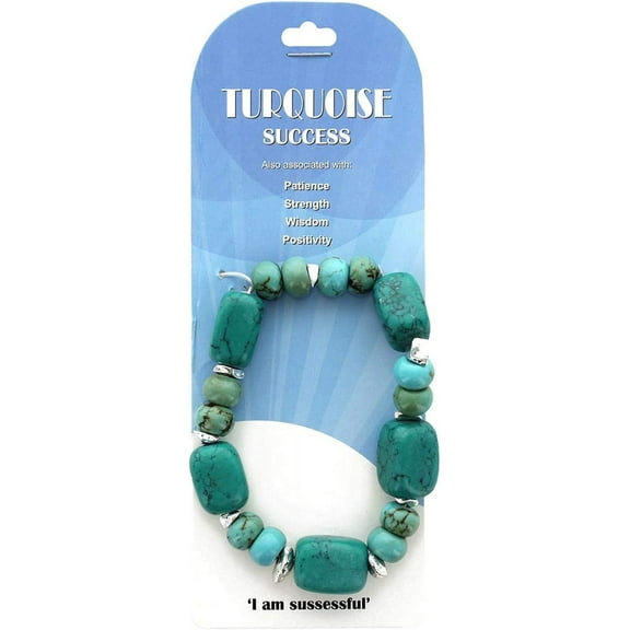 Semi-Precious Dyed Stabilized Blue Turquoise Natural Donut Rondelle Bracelet