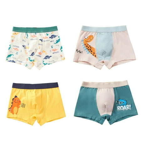 

Binhe Boys 4-Pack Cute Cartoon Cartoon Print Comfortable Soft Breathable Shorts for Kids Ages 2 to 12 Four Seasons Hand Wash and Machine Wash