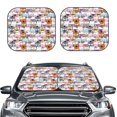 thumbnail image 2 of Windshield Sun Shade, Cartoon Cute Cat With Glasses Foldable Car Sun Shade Windshield For Front, 2 Pieces, 2 of 4