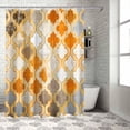 thumbnail image 3 of Shower Curtain Moroccan Pattern Geometric Shower Curtains for Bathroom Decor Modern Abstract Orange Shower Curtain Sets with Hooks Waterproof Fabric Bath Curtain Extra Long 72" X 84", 3 of 6