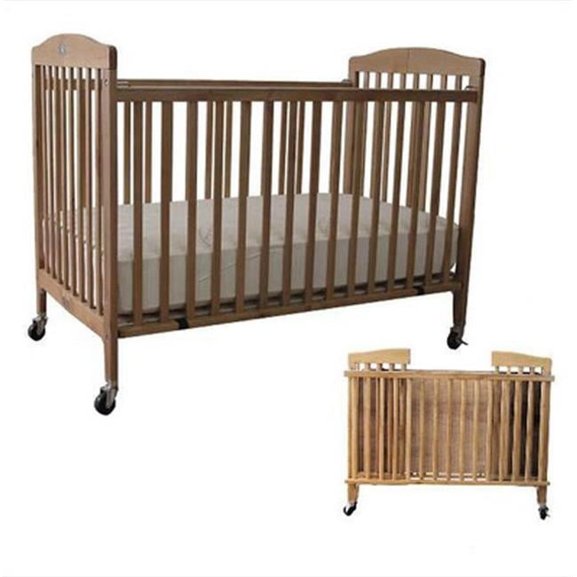 L A BABY 983C Commercial Grade Full Size Wooden Folding Crib Cherry