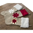 thumbnail image 4 of Holiday Unique 3D Poinsettia Christmas Decorative Hanging Stocking with Faux Fur Cuff (Silver+White 8"x19" Stocking), 4 of 4