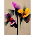 thumbnail image 1 of Yellow Lilac Orange Purple Abstract Iris Floral Flowers Painting Large Wall Art Poster Print Thick Paper 18X24 Inch, 1 of 5