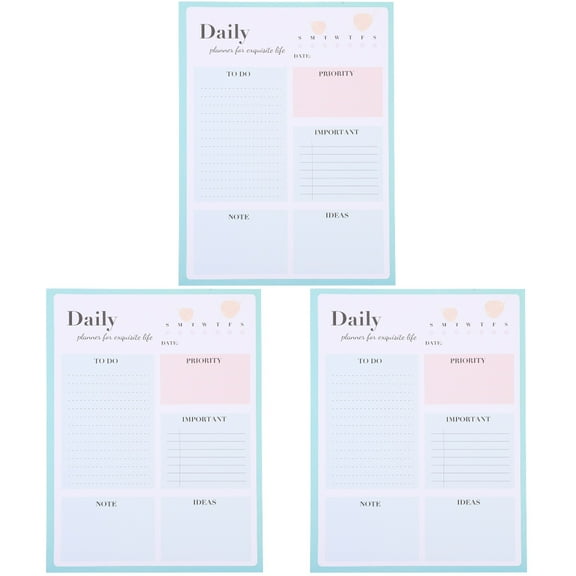 3 Count Weekly Planner Notepad Tear off To-do List Notebook