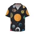 thumbnail image 2 of Lsque Planets And Their Moons print Men's Cuban Collar Short Sleeve Shirt Summer Beachwear Casual Button Down Fashionable Vacation Leisure Shirt-XX-Large, 2 of 7