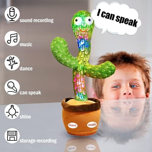Juguete para hablar de cactus bailando, paquete de regalo Repetir juguetes de peluche Sunn Pbooo Pbooo