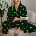 thumbnail image 6 of Logiee Poker Shapes Print Womens Pajamas Set,Long Sleeve Sleepwear,Button Down Lounge Set 2 Pieces,Soft Nightwear Pjs Set-XX-Large, 6 of 7