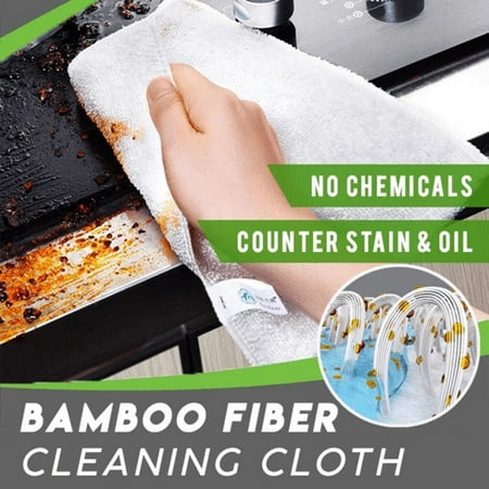 

KEVCHE Bamboo Fiber Cleaning Cloth Thick Dish Towel Not Oil Easy To Clean Wipes 3PC