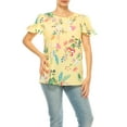 thumbnail image 6 of Women's Chic Ruffle Sleeve Blouse – Round Neck, Solid and Print Styles, 6 of 7