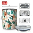 thumbnail image 4 of 12oz Coffee Tumblers Pioneer Flower Floral Print Pattern Stainless Steel Vacuum Insulated Travel Tumbler Coffee Cups Mug with Lid and Straw with Cleaning Brush for Cold & Hot Drinks, 4 of 5